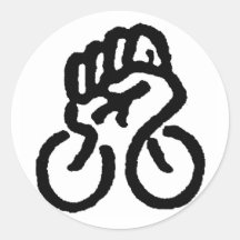 Puissance de bicyclette ! autocollant rond