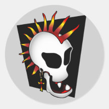 PUNK SKULL-2 ADHÉSIF ROND