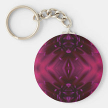 Purple Abstract Floral Keychain