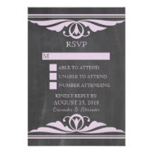 Purple Deco Chalkboard Response Card