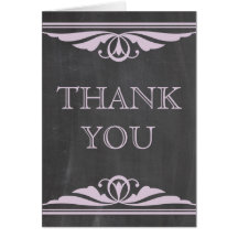 Purple Deco Chalkboard Thank You Card