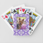 Purple Fleur de Lis Cards à customiser avec la pho jeux de cartes