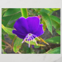 purple flower against green painted effect custom flyer
