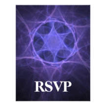 Purple Magen David RSVP Personalized Announcement