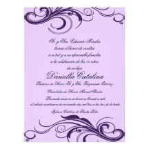 púrpura invitaciones de quinceanera bristol
