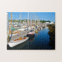 Puzzle pittoresque de skiff de pinte