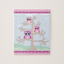 Puzzle rose de hibou de la conception 3 de raison