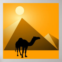 Pyramide et chameau posters