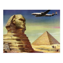Pyramides vintages Egypte Gizeh de désert d'avion  Carte Postale