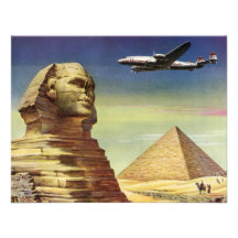 Pyramides vintages Egypte Gizeh de désert d'avion  Faire-parts