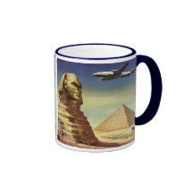 Pyramides vintages Egypte Gizeh de désert d'avion  Mugs À Café