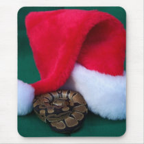 Python de boule à côté de chapeau de Père Noël, No tapis de souris