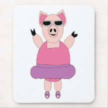 Quand les porcs dansent Mousepad Tapis De Souris