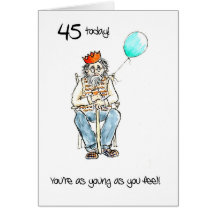 Quarante-cinquième carte d'anniversaire gaie pour 