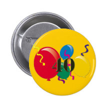quarantième ANNIVERSAIRE Badges Avec Agrafe