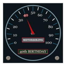 Quarantième invitation d'anniversaire de Motorbiki