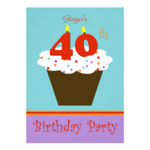 quarantième Invitation de fête d'anniversaire -- 4