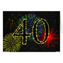quarantième Invitation de fête d'anniversaire Cartes De Vœux
