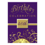 quarantième Invitation personnalisée de fête d'ann