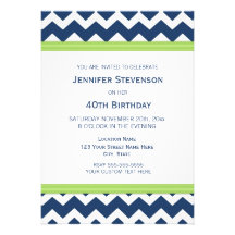 Quarantième invitations bleues de fête d'anniversa