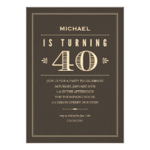 quarantième Invitations d'anniversaire pour les ho