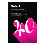 Quarantième invitations de fête d'anniversaire de 