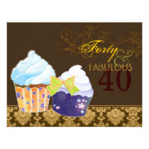 Quarantième invitations fabuleuses de petits gâtea invitations