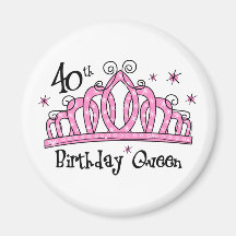 Quarantième LT de reine d'anniversaire de diadème Magnets