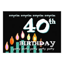 quarantième Modèle d'invitation de fête d'annivers