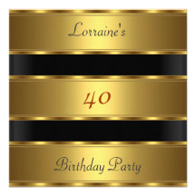 quarantième noir d'or de fête d'anniversaire bristol personnalisé