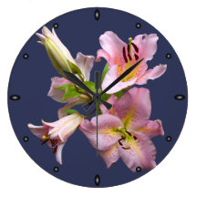Quartet rose de lis horloge