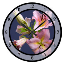 Quartet rose de lis horloge