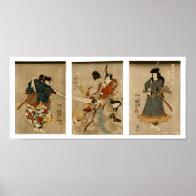 Quatre acteurs, 歌川国芳 d'Utagawa Kuniyoshi Posters