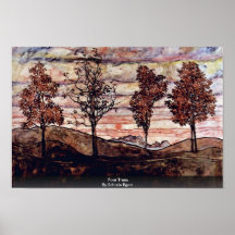 Quatre arbres par Schiele Egon Posters