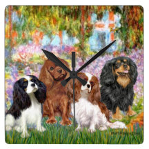 Quatre cavaliers dans le jardin de Monet Pendules