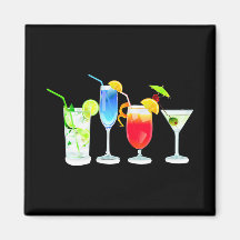 Quatre cocktails aimant pour réfrigérateur