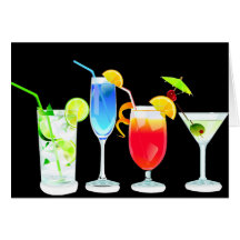 Quatre cocktails cartes de vœux
