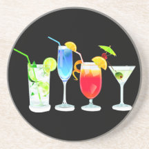 Quatre cocktails dessous de verres