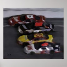 Quatre copies larges de NASCAR Affiche