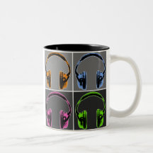 Quatre écouteurs graphiques tasse
