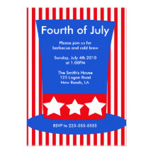 Quatre juillet invitation personnalisable