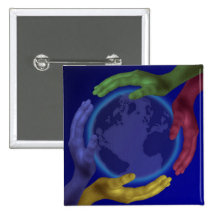 Quatre mains sur terre pin's
