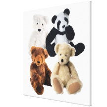 Quatre ours ont enveloppé la toile 30x30 " toiles tendues sur châssis