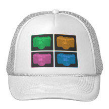 Quatre rétros appareils-photo colorés casquettes