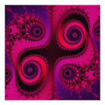 Quatre spirales de fractale - rouges, pourpre, fuc art photographique