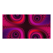 Quatre spirales de fractale - rouges, pourpre, fuc photocarte
