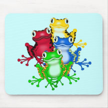 Quatre T-shirts et cadeaux de grenouilles Tapis De Souris