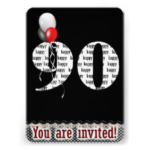 quatre-vingt-dixième Invitation d'anniversaire