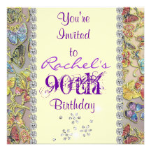 quatre-vingt-dixième Invitation POURPRE BLING d'an