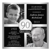 quatre-vingt-dixième Invitations d'anniversaire pu